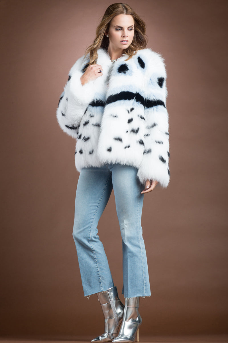 6 EM-EL Multi-Color Fendi Fox Style Fur Jacket