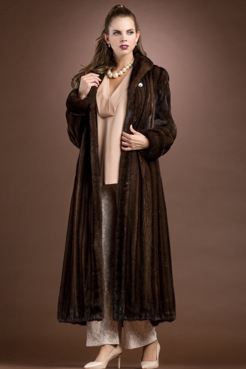  EM-EL Mahogany Mink Fur Coat