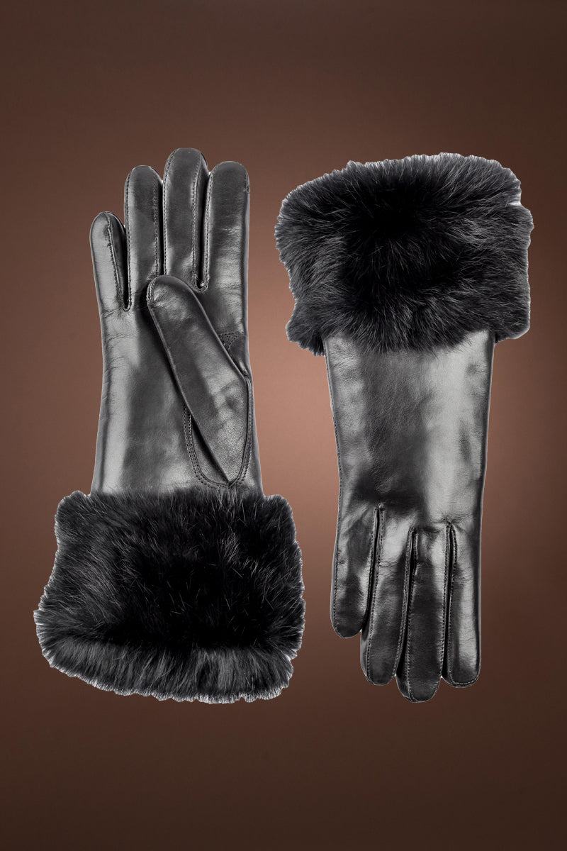 Black Hestra Women's Victoria Leather Gloves