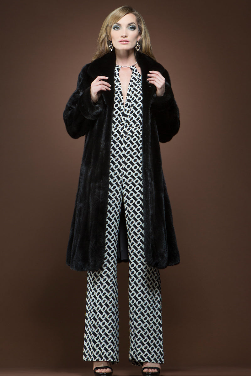 Ranch Mary McFadden Mink Flounce Mid-Length Fur Coat